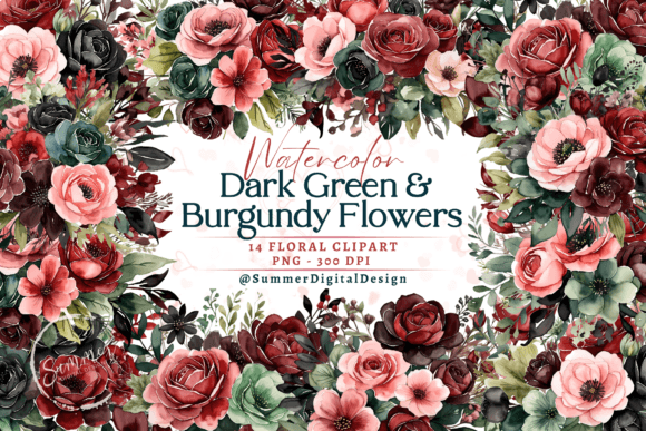 Download Red and Black Flower Bouquets Clipart - Bouquets Collection