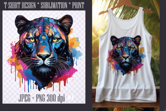 Download Bright Watercolor Black Panther,PNG - Bright watercolor Collection