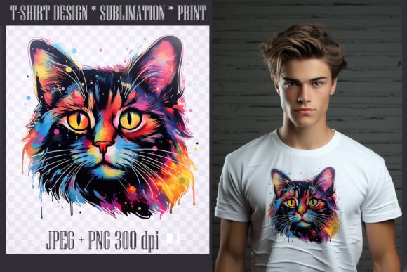 Download Bright Watercolor Black Cat,transparent - Bright watercolor Collection