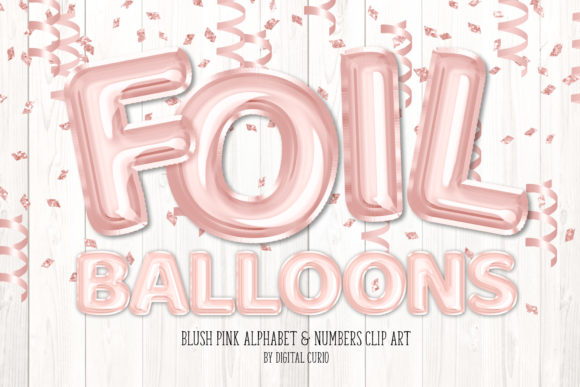 Download Blush Pink Foil Balloon Alphabet Clipart - Blush pink Collection