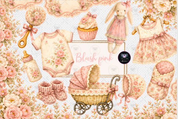 Download Blush Pink Floral Baby Clipart - Blush pink Collection